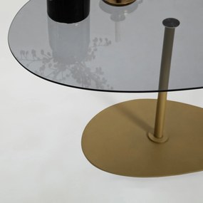 Mesa de Centro Porto – Cinzento Escuro e Dourado – 90 x 40 x 60 cm