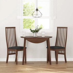 Cadeiras de jantar com almofadões 2 pcs madeira maciça castanho