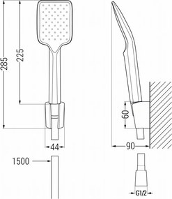 Mexen R-62 conjunto de chuveiro fixo, preto - 785625052-70