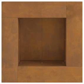 Fogueira quadrada 60x60x30 cm em metal oxidado