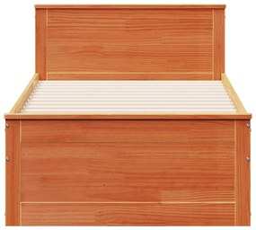 Cama sem colchão com cabeceira 90x200 cm madeira pinho maciça