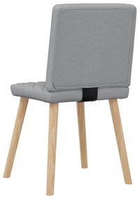 Cadeiras de jantar 4 pcs tecido cinzento-claro