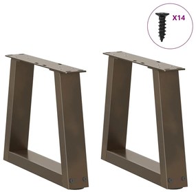 Pés para mesa de centro em formato de V, 2 peças, aço natural, 40x(30-