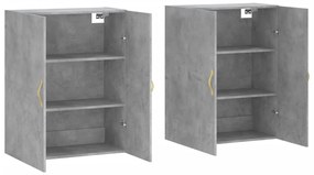 Armários de parede 2 pcs 69,5x34x90 cm cinzento cimento