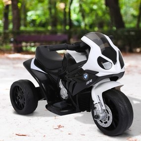 Mota Elétrica BMW para Crianças entre 18-36 Meses 6V com Faróis Música e Velocidade Máx. de 2,5 km/h 66x37x44 cm Preto