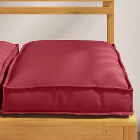 Almofadas para Paletes - 6 Peças Vermelhas Vinho de 40x40x8 cm em Teci