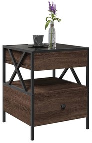 Mesa de centro luzes LED Infinity 40x40x51 cm carvalho castanho