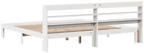 Estrutura de cama c/ cabeceira sem colchão 180x200 cm branco
