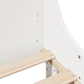 Cama sem colchão 140x200 cm madeira de pinho maciça branco
