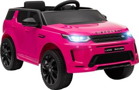 AIYAPLAY Carro Elétrico para Crianças com Licença Land Rover Discovery Sport Bateria 12V Faróis Buzina e Música 106x65,5x51 cm Rosa | Aosom Portugal