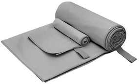 vidaXL Conjunto de Toalhas Esportivas Outros Cinzento escuro tecido
