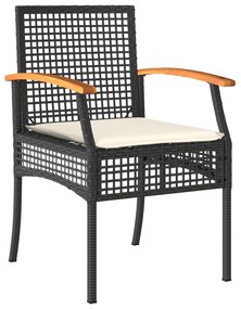 Conjunto de Jantar de Jardim 9 Peças com Almofadas - Rattan Poliéster