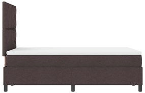 vidaXL Cama Box com colchão Marrom Escuro 120 x 200 cm tecido
