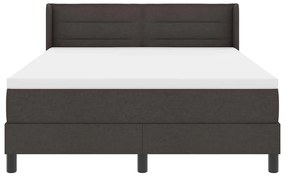 Cama Box Marrom Escuro 140 x 200 cm Tecido e Espuma