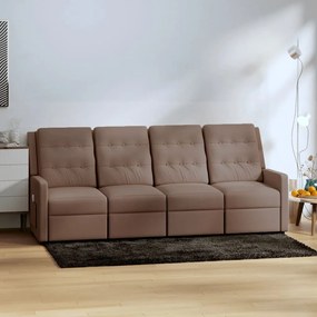vidaXL Sofá de massagens reclinável 4 lugares tecido cinza-acastanhado