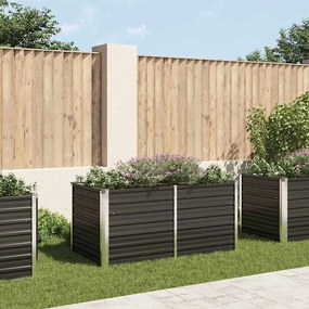 Canteiro jardim elevado 160x80x77 cm aço galvanizado antracite