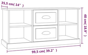 Móvel de TV 99,5x35,5x48 cm derivados de madeira branco brilhante