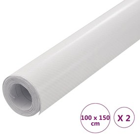 Películas para carro 2 pcs 100x150 cm branco 4D