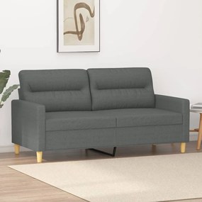 Sofá de 2 lugares em tecido 140 cm cinzento-escuro