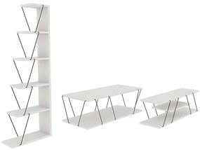 **** Conjunto de Mobiliário de Sala Epsilon – Branco e Preto – Diversa