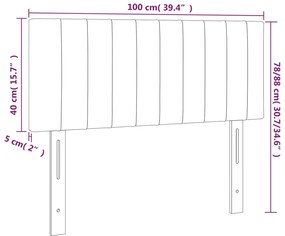 Cabeceira de cama c/ luzes LED tecido 100x5x78/88 cm preto