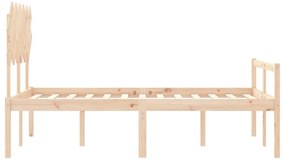 Cama de casal para idosos com cabeceira madeira maciça