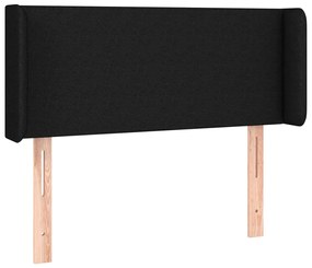Cabeceira de cama c/ luzes LED tecido 103x16x78/88 cm preto
