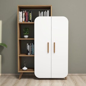Estante Form – Nogueira e Branco – 90x132x32 cm
