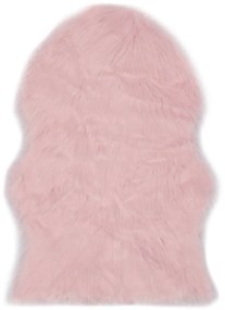 vidaXL Tapete em pele de carneiro artificial 60x90 cm rosa