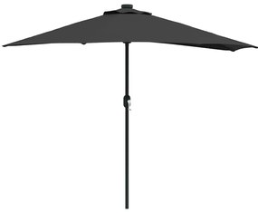 Guarda-sol de Jardim Preto 294 x 150 x 224 cm tecido