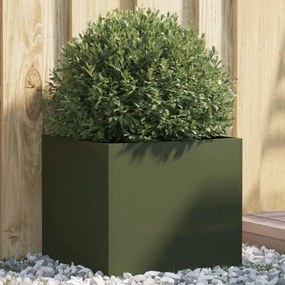 vidaXL Vaso/floreira 42x40x39 cm aço verde azeitona