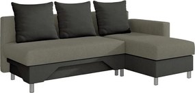 Sofá de canto Akron 100, Cama com arrumação, 215x133x95cm, 93 kg, Pernas: Plástico