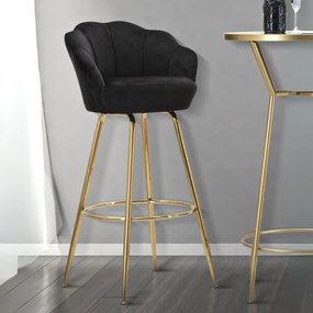 BANCO DE BAR VIENNA 55X53X110 CM PRETO E DOURADO