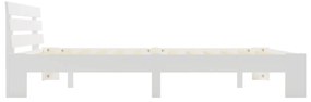 Estrutura de cama com cabeceira 160x200 cm pinho maciço branco
