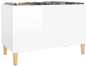 Armário p/ discos 74,5x38x48 cm deriv. madeira branco brilhante