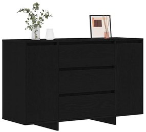 Sideboard Preto Carvalho 120x41x75 cm Madeira de Engenharia
