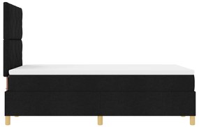 Cama Box Spring com Colchão e LED Preto 120x190 cm Tecido