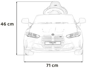 Carro elétrico para Crianças 12V BMW M4 Rodas de EVA, Assento de couro Amarelo