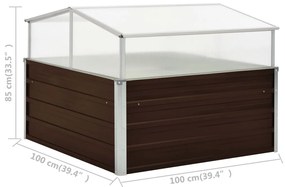 Estufa 100x100x85 cm aço galvanizado castanho