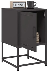 Mesas de cabeceira 2 pcs 36x39x60,5 cm aço preto
