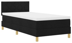 Cama Box Spring com Colchão Preta 90x200 cm Tecido