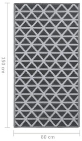 Tapete de exterior 80x150 cm ARAKIL PP preto