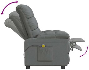 Poltrona de massagens tecido cinzento-escuro