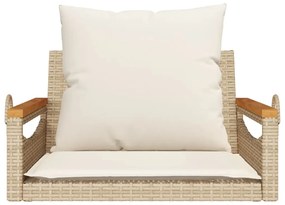 Banco baloiço com almofadões 63x62x40 cm vime PE bege