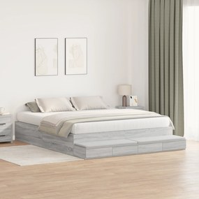 Estrado de Cama Cinzento Sonoma 200x200 cm