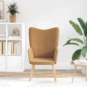 Poltrona Relaxante vidaXL Bege em Tecido Estilo Lã