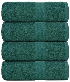 vidaXL Toalhas de bidé FROGN 4 pcs 30x50 cm 360 g/m² verde