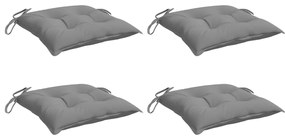 Almofadões de cadeira 4 pcs 50x50x7 cm tecido oxford cinzento
