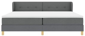 Cama Box Spring vidaXL com Colchão - Cinza Escuro, 200x200 cm Tecido