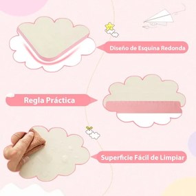 Secretária Infantil 80 x 51 x 88-110,5 cm com Altura Ajustável, Inclinável Gaveta Bandeja Estantes para Casa Escola Rosa